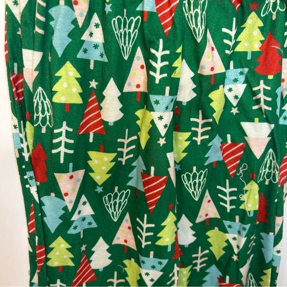 Cat & Jack Girls Holiday 2-Piece Pajamas, Size 14, Christmas Trees, Pink, Green - Picture 7 of 8